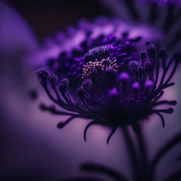 high lighting, nature, plants, wildflower, intricate, 8k, macro photography,purple tones,