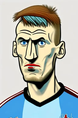 Tomas Soucek Czech football player ,cartoon 2d