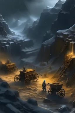 "Imagine a scene of miners braving the elements in remote locations, surrounded by rugged landscapes as they harness the power of nature to mine bitcoins."