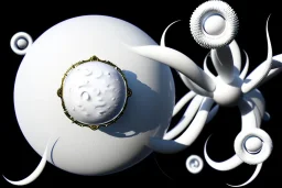 Big White Sphere with small white Tentacles wrapping black Reality