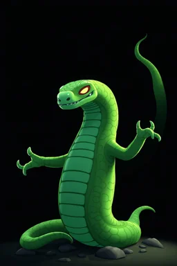 hipoly Bog Serpent Naga T-pose just the character and simple background