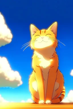 orange cat with stripes in heaven anime