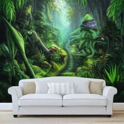 landscape mural alien jungle