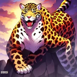 agressive cool leopard