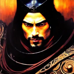 portrait of 'Jubei Kibagami-Ninja Scroll',ancient metal armor, painting by gaston bussiere, greg rutkowski, yoji shinkawa, yoshitaka amano, tsutomu nihei, donato giancola, tim hildebrandt, oil on canvas, cinematic composition, extreme detail,fit full head inside picture,16k