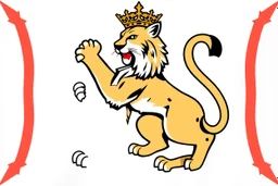 a bobcat in a royal lion position like on flags or crests, vector