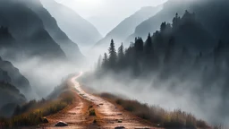 trail through the misty mountains