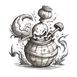 sketch pirate bomb