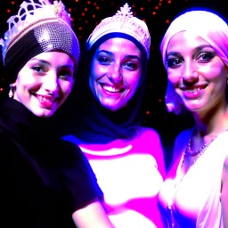 ((Masterpiece:1.2)(award-winning:1.1) caliber, professionally executed,utmost (precision and ultra-detail:1.3)techni-color , In the style of (ellen von unwerth:1.2, (Zdzisław Beksiński:0.5, John William Waterhouse,John Singer Sargent) in a desaturated, realistic, pop art style), glamor shot, 24-year-old Arab woman. Her long, curly black hair cascades down her shoulders, framing her face and her large, blank eyes. Her petite body,barbie aesthetic, portrait taken at Glamour Shots, 1988 captivating