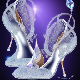 swarovski crystal, glass slipper, intricate, photorealistic,