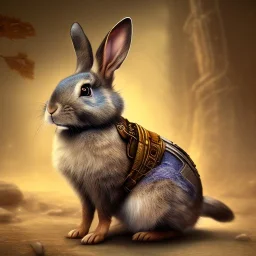 steampunk rabbit, extremely detailed, UHD, 8k,The close-up camera effect,sharp focus,perfect, background forest,position,hyperphotorealistic