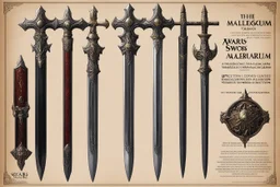 Collector edition of a Sears catalogue special warzone: the Malleus Maleficarum swords collection by Ulfberht, Amakuni Yasutsuna, and Toledo