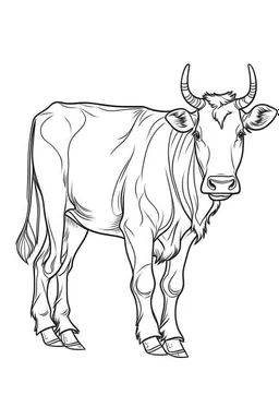 outline art for Calf (Cow) coloring pages with sitch, white background, Sketch style, full body, only use outline, toddlers style, clean line art, white background, no shadows and clear and well outlined.