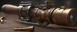 High-end state-of-the-art STEAMPUNK aesthetics flawless rugged steel COLT S.A.A.45 DSLR Telephoto Revolver Camera open cylinder front view barrel ammunition cartridge bullet,Highest quality telescopic Zeiss Zoom lens, supreme cinematic-quality photography,waltnut wood handle, Art Nouveau-visuals,Vintage style Octane Render 3D technology,hyperrealism photography,(UHD) high-quality cinematic character render,Insanely detailed close-ups capturing beautiful complexity,Hyperdetailed,Intricate,8K,