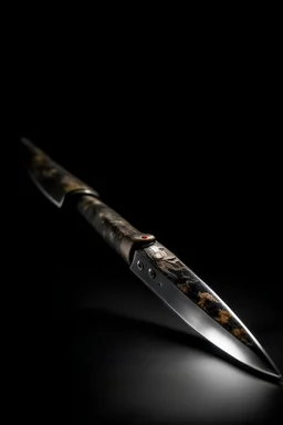 paint A HUNTING KNIFE ON A BLACK BACKGROUND LYING FLAT