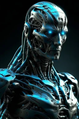a deadly man cool cyborg thats far away looking for humanes