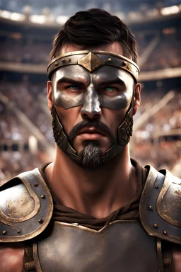 Gladiatore (volto); sfondo arena