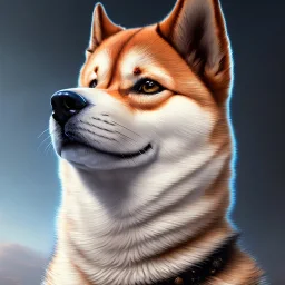 close up portrait of shiba inu , extremely detailed digital painting, in the style of fenghua zhong and ruan jia and jeremy lipking and peter mohrbacher, mystical colors, rim light, beautiful lighting, 8 k, stunning scene, raytracing, octane, trending on artstation