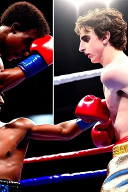 Timmothee Chalamet fighting Mike Tyson