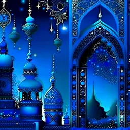 Blue sparking ramadan's greetings