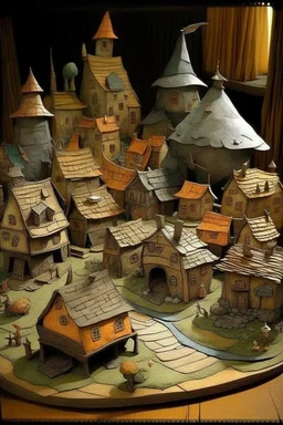 village inspired by Shaun Tan's and Hieronymus Bosch work