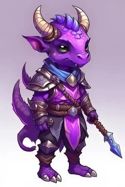 cute purple iridescent dragonborn ranger dnd