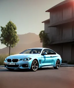 Realistic image. BMW 4 2023. 4k resolution, intricate details, ornate details, soft lighting, vibrant colors.