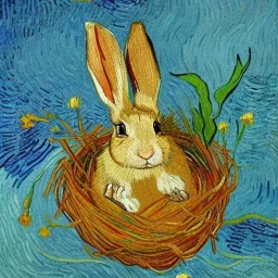 rabbit in nest Van Gogh