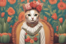 antropomorphic Frida Kahlo cat