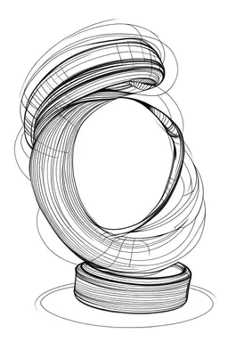 Outline art for coloring page OF A POPULAR TOY SLINKY IN 1950, coloring page, white background, Sketch style, only use outline, clean line art, white background, no shadows, no shading, no color, clear