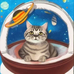 Cute cat in space