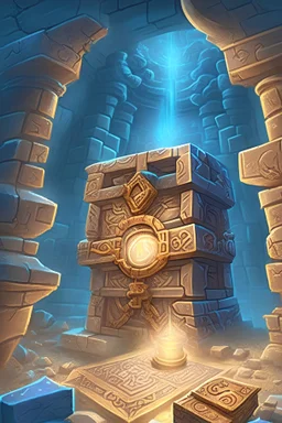 Solving the final puzzle within the temple reveals a hidden chamber, housing a long-lost artifact believed to possess incredible powers realistic cartoon with spectacles