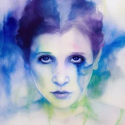 princess leia by Agnes Cecile with planet background, soft natural colors