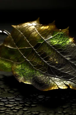 Organic leaf became metallic