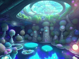 underground crystal cosmic and galactic tunnel ambiance sky rocks sunny pool surreal, full of details, smooth, bright sunshine，soft light atmosphere, light effect，vaporwave colorful, concept art, smooth, extremely sharp detail, finely tuned detail, ultra high definition, 8 k, unreal engine 5, ultra sharp focus