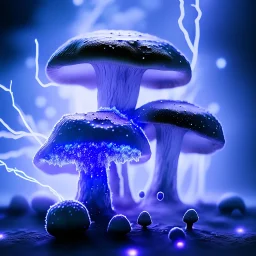 Spherical Frost metal magic armoured lightning glowing Mycelium MUSHROOM stars galaxy SPACE lANDSCAPE BURNING IN BLUE FLAMES hellfire abyss math chaos vivid cell