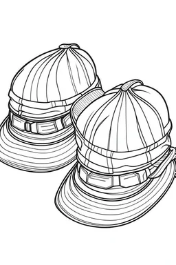 outline art for Hats coloring pages with sitch, white background, Sketch style, full body, only use outline, dementia patients style, clean line art, white background, no shadows and clear and well outlined.