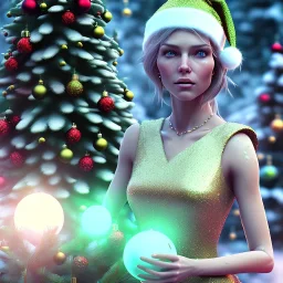 Kate Xmas , octane render, high detail, snowflake