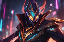 Jhin in 8k solo leveling shadow artstyle, mask, wapen, close picture, neon lights, intricate details, highly detailed, high details, detailed portrait, masterpiece,ultra detailed, ultra quality