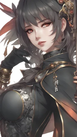 ronin Girl in 8k Kawacy anime artstyle , symbiote them, ronin costum, close picture, highly detailed, high details, detailed portrait, masterpiece,ultra detailed, ultra quality