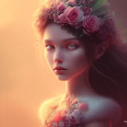 flower girl,fantasy art, Special Lighting, Vibrant, Solid color,color Scheme, forest, movie poster