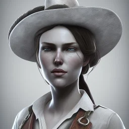 a Portrait of cowgirl story character as a red dead redemption game character.style by,sergio Bonelli