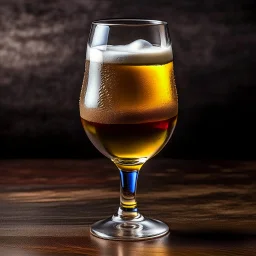 wine glass completely filled with beer