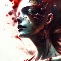  Bones, darkred tones, rare pose, watercolor illustration by <agnes cecile> <Yoji Shinkawa>,