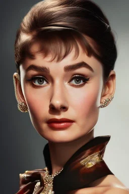 Audrey Hepburn pin the style of stefan kostic, realistic, full body, sharp focus, 8 k high definition, insanely detailed, intricate, elegant, art by stanley lau and artgerm