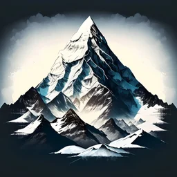 تصميم جبل إيفرست: يمكن أن يتمثل التصميم في قمة إيفرست المميزة مع الجبال المحيطة والثلوج اللامتناهية،