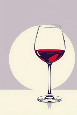 a glass of red wine in the risograph style