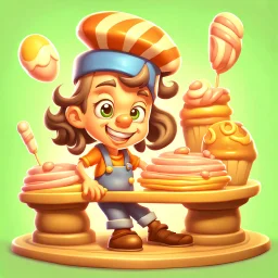 a cartoon character thirty years old confectioner , an ultrafine detailed painting by senior character artist, featured on polycount, sots art, artstation hd, 2d game art, behance hd
