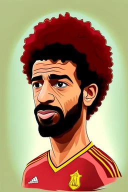 Mohamed Salah Egyptian soccer player cartoon 2d