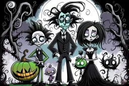 Halloween Tim Burton style in color